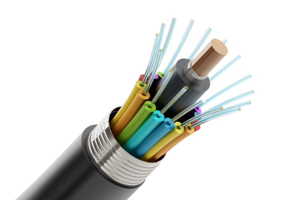 Fiber,Optical,Cable,Detail,Isolated,On,White,Background